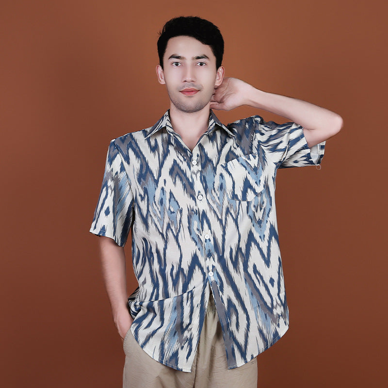 Men's Adras short-sleeved shirt with collar