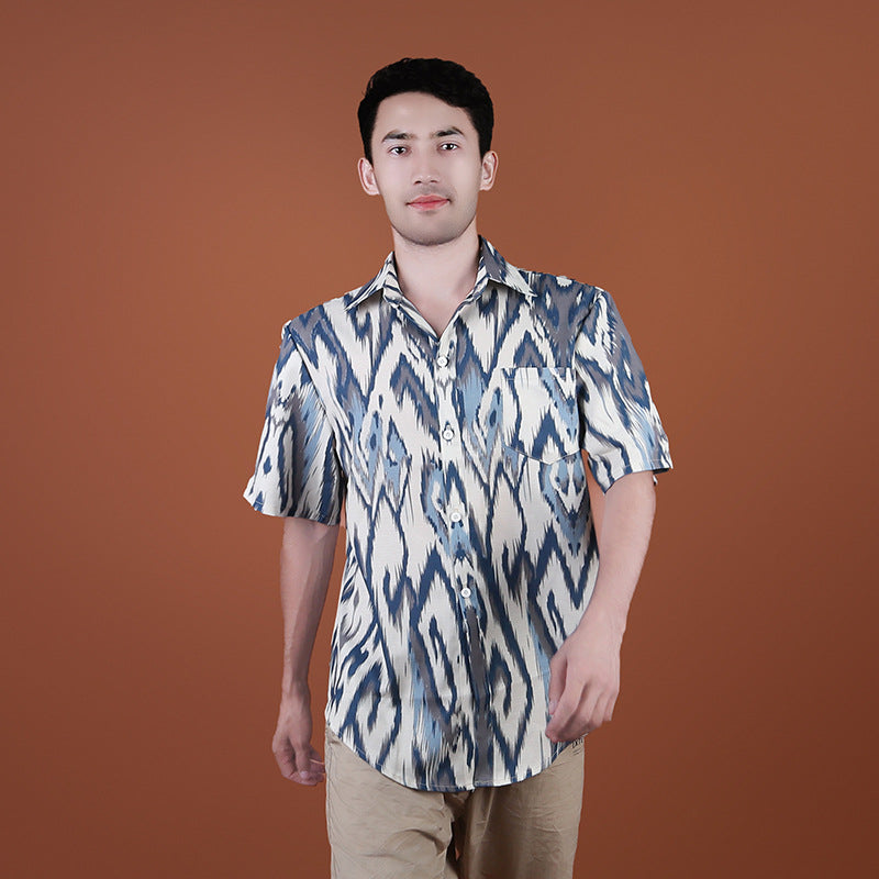Men's Adras short-sleeved shirt with collar