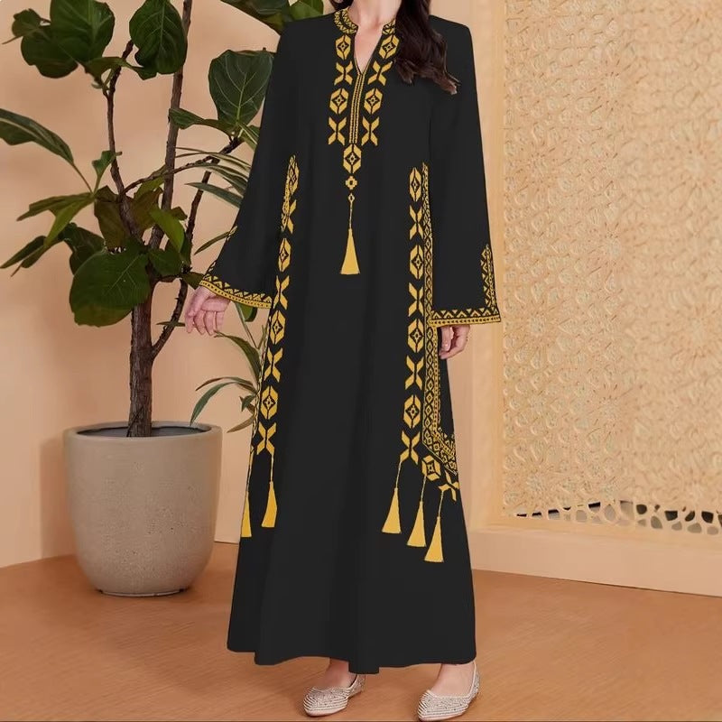Deep V-Neck Turkish Robe