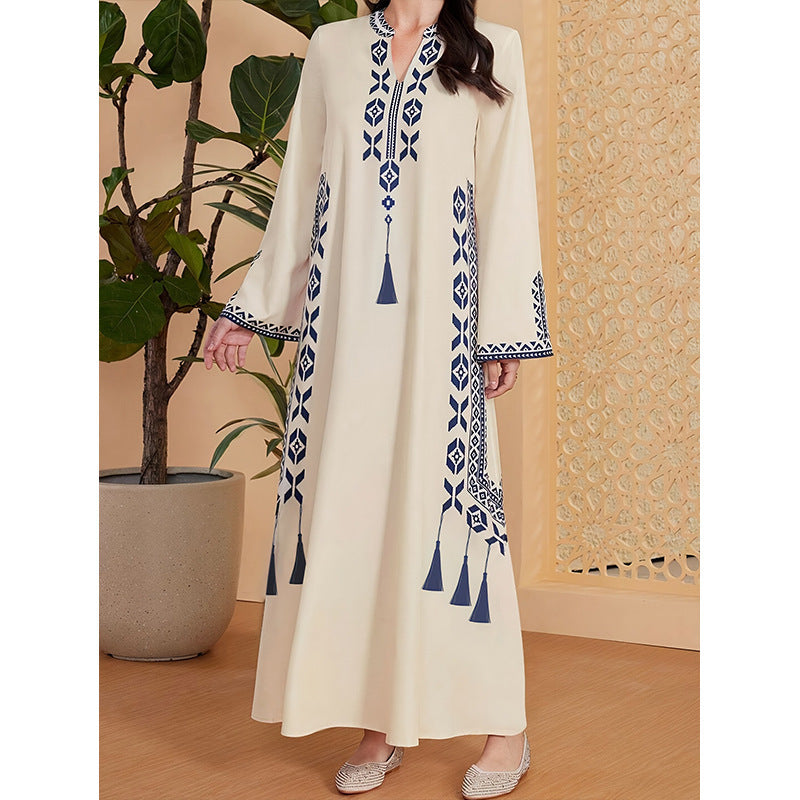 Deep V-Neck Turkish Robe