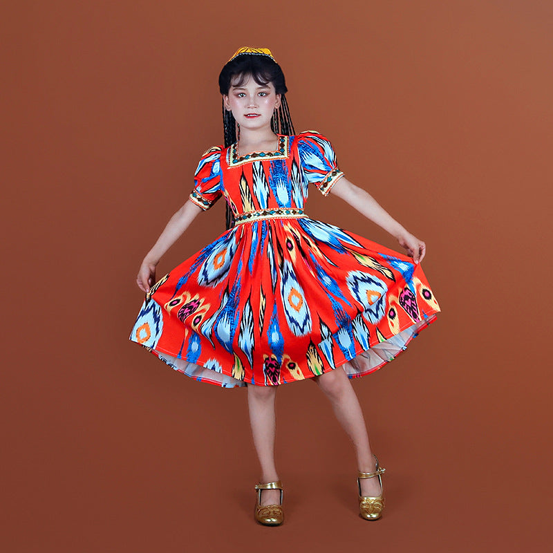 Children's linen slub fabric Adras dress