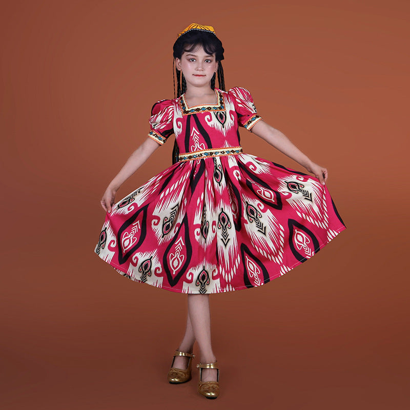 Children's linen slub fabric Adras dress