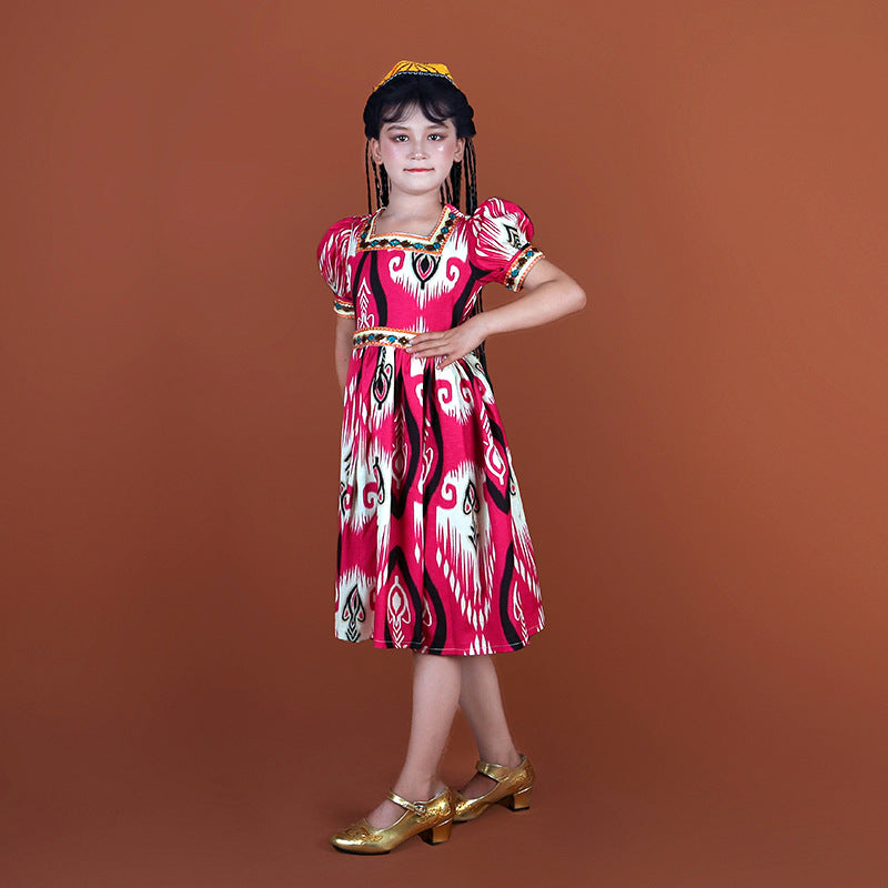 Children's linen slub fabric Adras dress