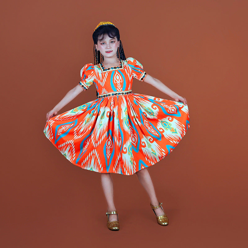 Children's linen slub fabric Adras dress