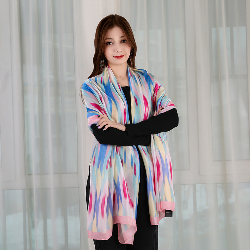 Adras sun protection silk scarf