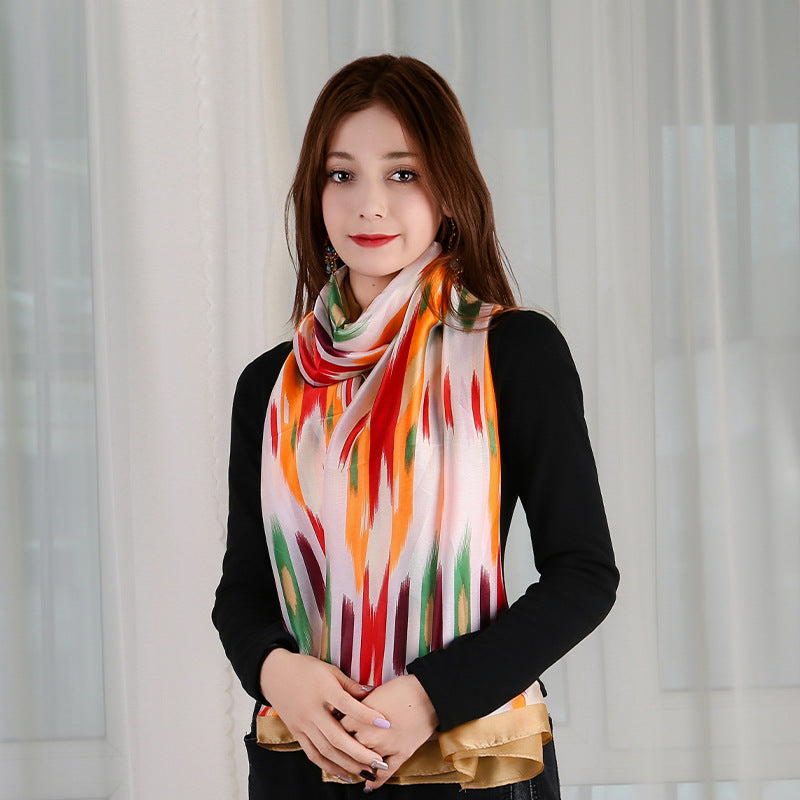 Adras sun protection silk scarf