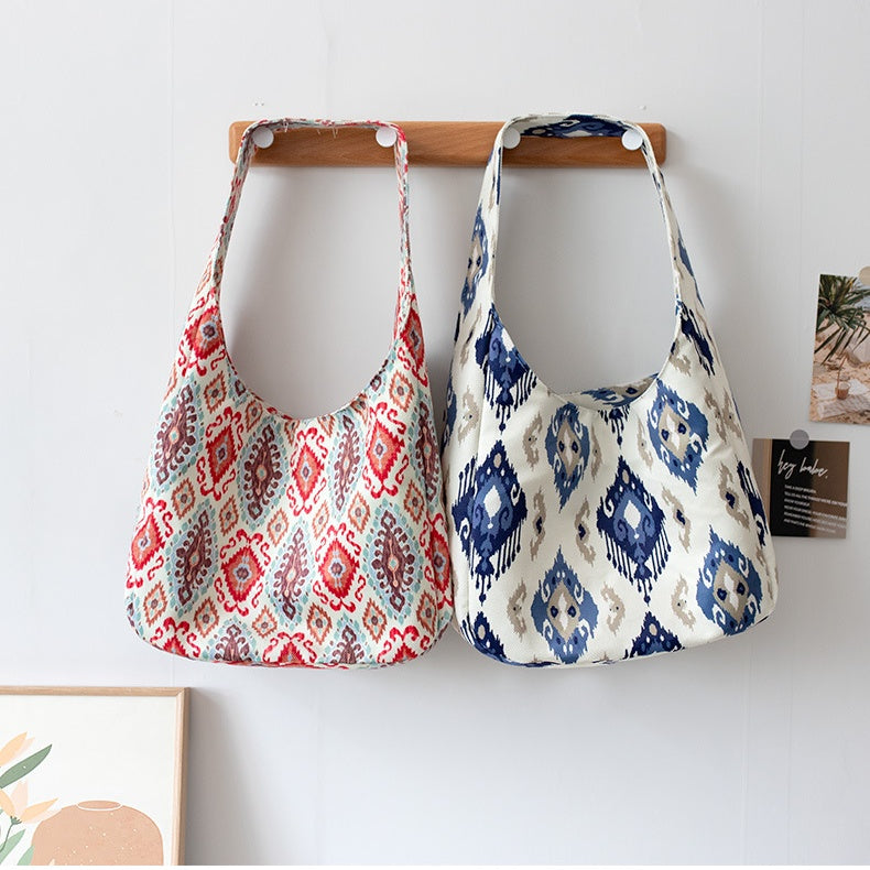 Versatile women's Adelais patterned single shoulder cloth bag