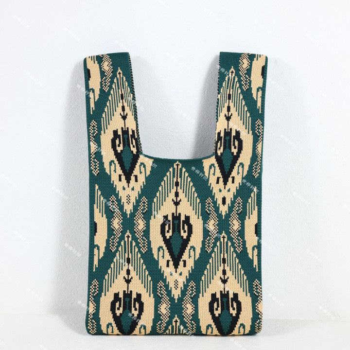 Adras patterned knit handbag