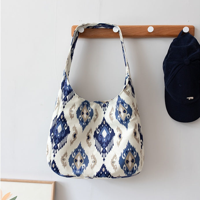 Versatile women's Adelais patterned single shoulder cloth bag