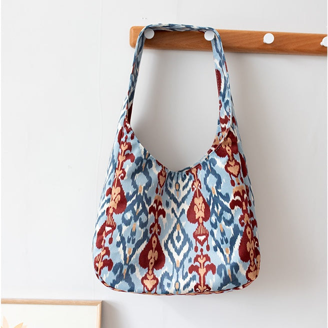 Versatile women's Adelais patterned single shoulder cloth bag