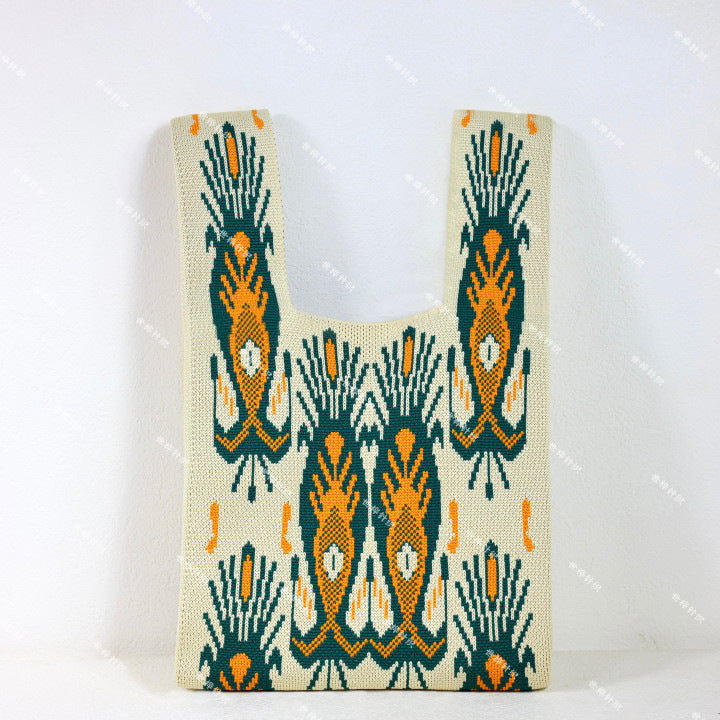 Adras patterned knit handbag