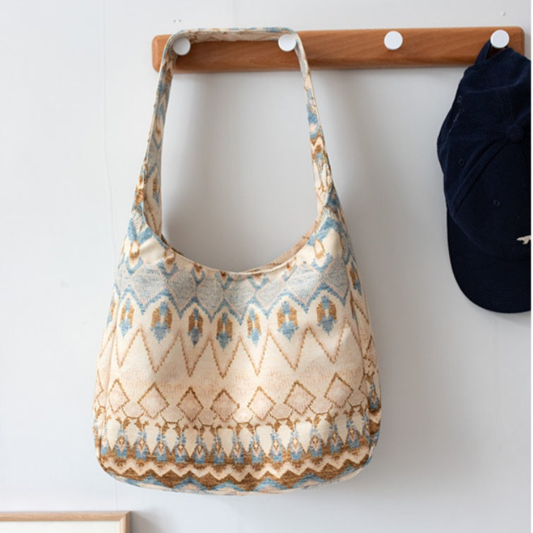 Versatile women's Adelais patterned single shoulder cloth bag