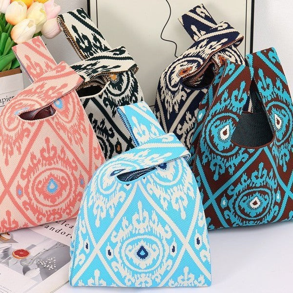 Adras patterned knit handbag