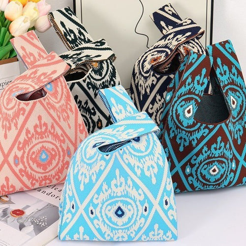 Adras patterned knit handbag