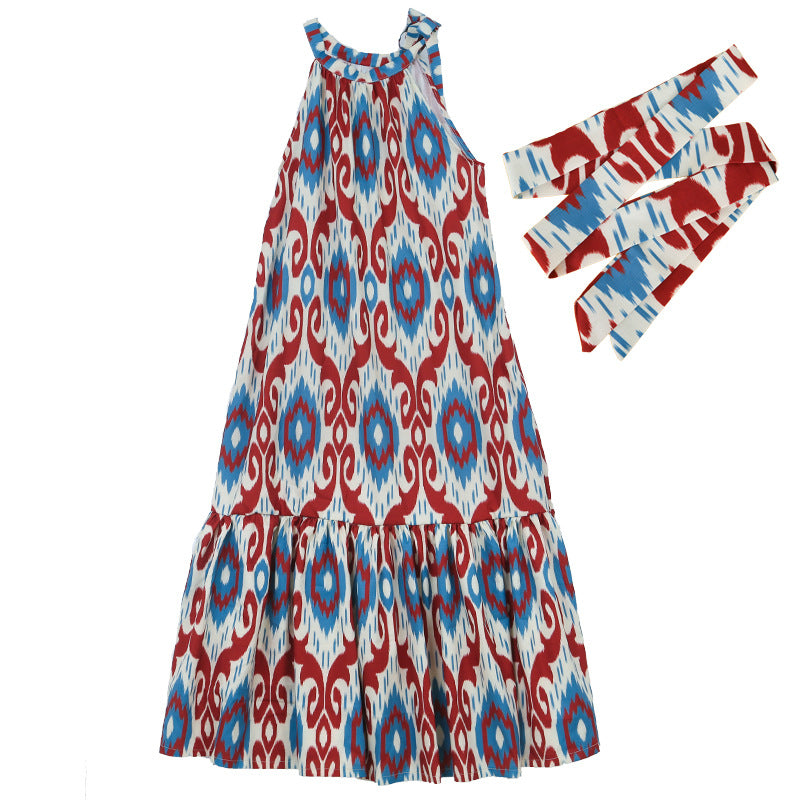 Vintage artistic camisole Adelis dress fishtail skirt