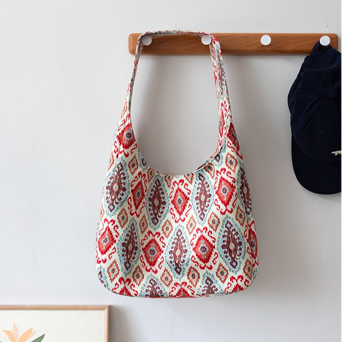 Versatile women's Adelais patterned single shoulder cloth bag