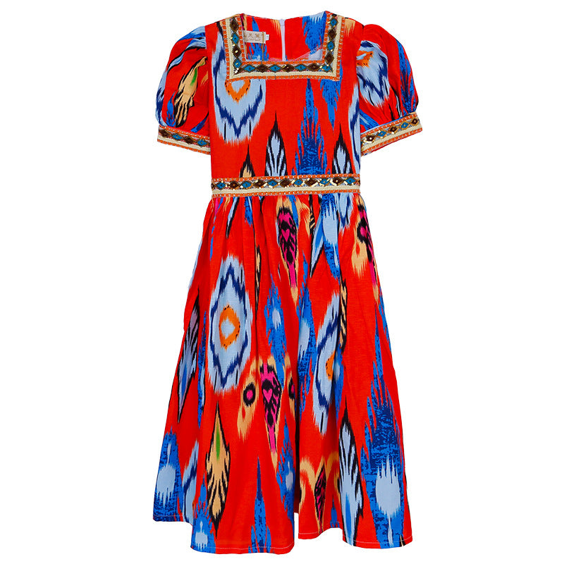 Children's linen slub fabric Adras dress