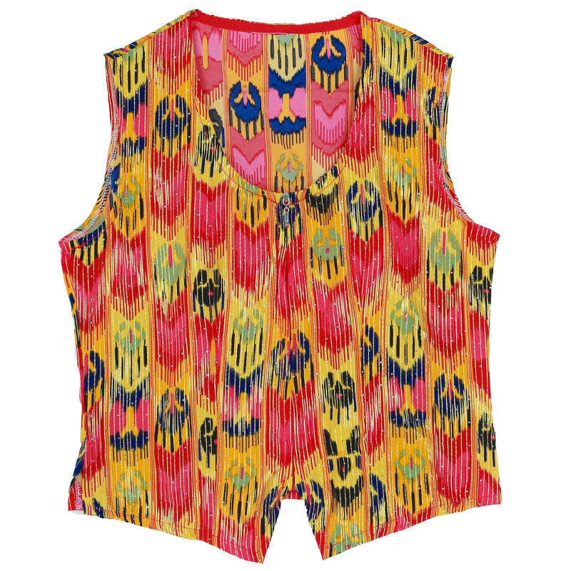 Summer Atlas-Patterned Slim-Fit Vest