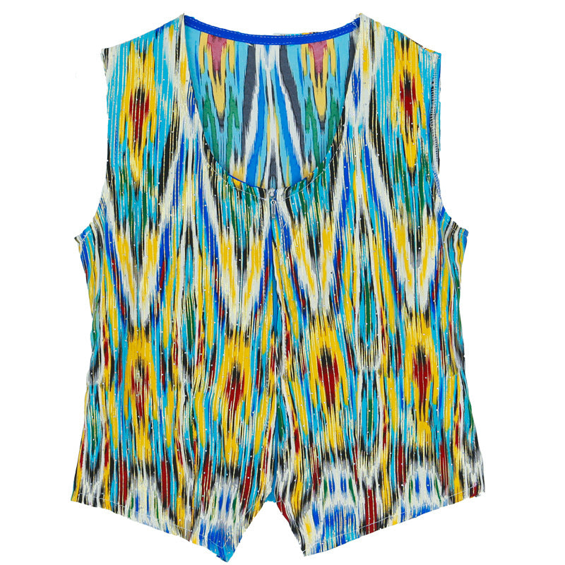 Summer Atlas-Patterned Slim-Fit Vest