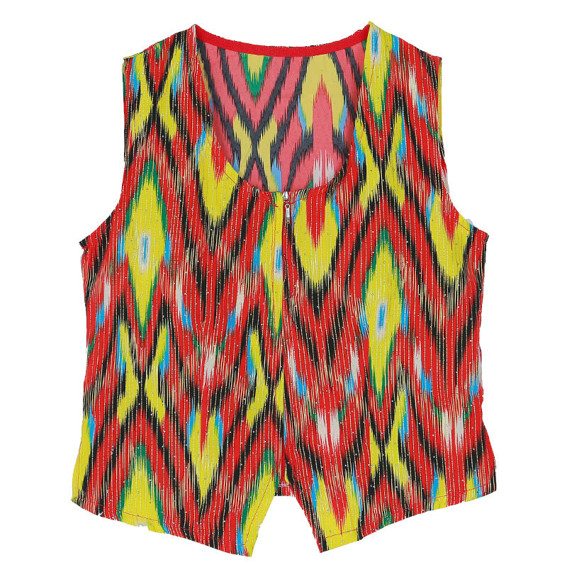 Summer Atlas-Patterned Slim-Fit Vest